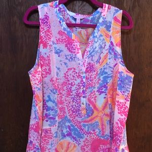 Lilly Pulitzer Kery Top bohemian beach ruffles
